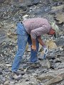 No 18 Trilobite dig. Larry Knapton splitting shale rock looking for the trilobites.  